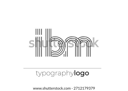 IBM modern geometric typography logo. Modern and stylish composition featuring a monochromatic typography logo illustration designed with intricate lines.