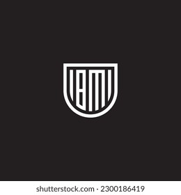 IBMI shield letter logo design, letter shield logo design vector template 