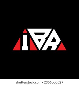 IBR triangle letter logo design with triangle shape. IBR triangle logo design monogram. IBR triangle vector logo template with red color. IBR triangular logo Simple, Elegant, and Luxurious design.
