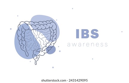 IBS (Reizdarmsyndrom) Awareness Month Hintergrund, Banner, Karte, Poster, Vorlage. Vektorgrafik