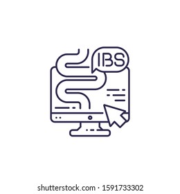 IBS, Irritable Bowel Syndrome Line Icon