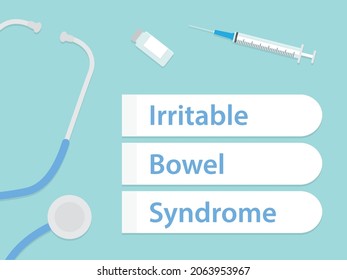 IBS Irritable Bowel Syndrome Written On Memo Cards - Vector Illustration