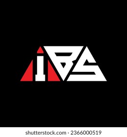 Diseño del logotipo de la letra del triángulo IBS con forma de triángulo. Monograma de diseño del logotipo del triángulo IBS. Plantilla de logotipo vectorial de triángulo IBS con color rojo. Logo triangular de IBS Diseño sencillo, elegante y lujoso.