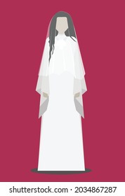 Ibu character design, from the movie satan slave. flat icon illustration style.