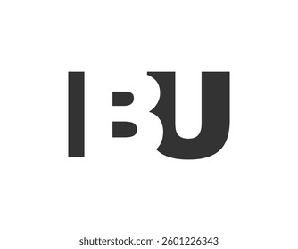 IBU logo design. Initial letter I B U bold font style for tech startups, consulting, corporate branding. Creative company name, headlines typography identity, trendy logotype. Vector illustration.