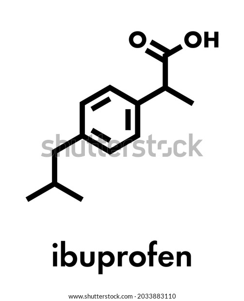 Ibuprofen Pain Inflammation Drug Nsaid Molecule Stock Vector (Royalty ...