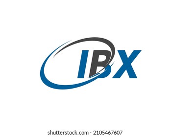 Letra IBX creativo diseño elegante del logo de swoosh