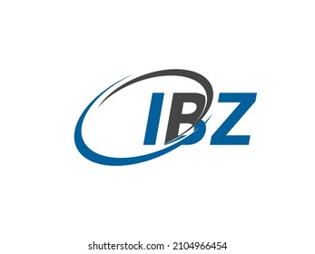 Letra IBZ creativo diseño elegante del logo de swoosh
