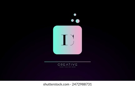 IC I C alphabet company letter logo design vector icon template simple square dot dots creative abstract