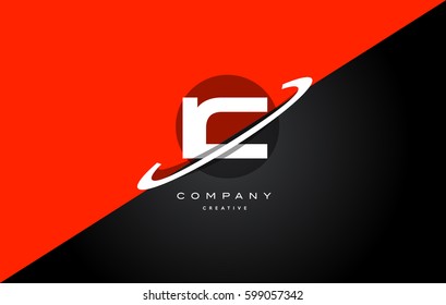 ic i c  red black white technology swoosh alphabet company letter logo design vector icon template 