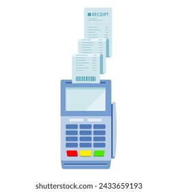 IC card reader and receipt. Vector illustration that is easy to edit.