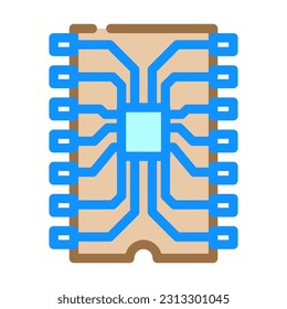 ic chip electronic component color icon vector. ic chip electronic component sign. isolated symbol illustration