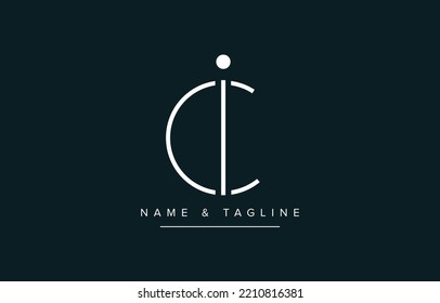 IC or CI Abstract initial monogram letter alphabet logo