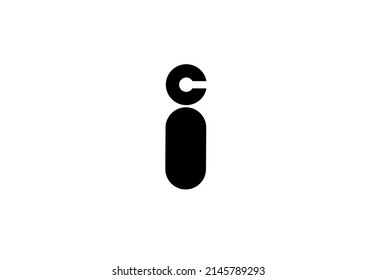 ic ci c i initials letter logo isolated on white background