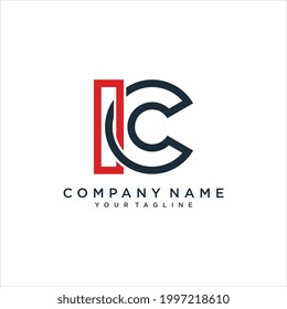 Diseño de logotipo de letras IC o CI.