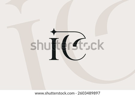 IC or CI letter logo icon design. Classic style luxury initials monogram.
