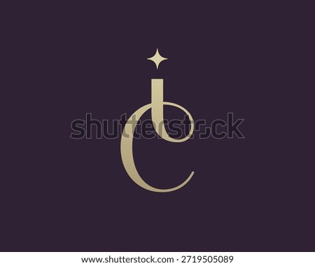 IC or CI letter logo icon design. Classic style luxury initials monogram.