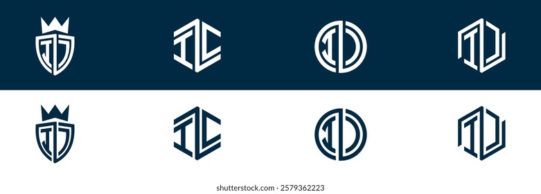 IC CI letter logo set design