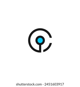 IC- oder CI-Monogramm-Logo mit blauem Punktakzent.