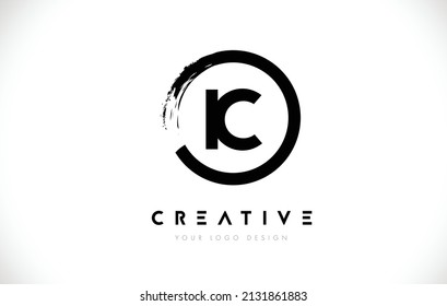 IC Circular Letter Logo mit Circle Brush Design und weißem Hintergrund.