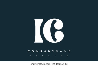 IC Creative Abstract Typography Logo Design. Elegant logo combining bold typography and creative shapes, ideal for branding and identity solutions.