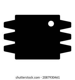 Ic Gpu Chip Flat Icon Isolated On White Background