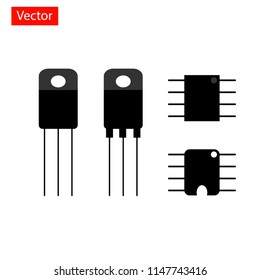 IC icon vector,The integrated circuit icon