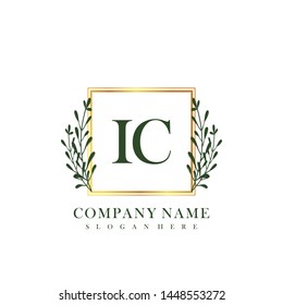 IC Initial beauty floral logo template