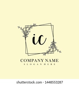 IC Initial beauty floral logo template