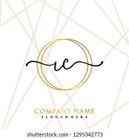 IC Initial Handwriting logo template vector