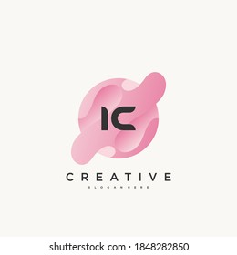 IC Initial Letter Colorful logo icon design template elements Vecto