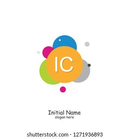 IC Initial logo template vector