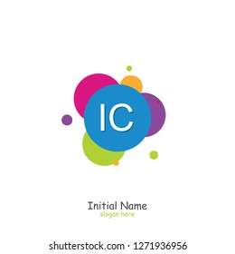 IC Initial logo template vector