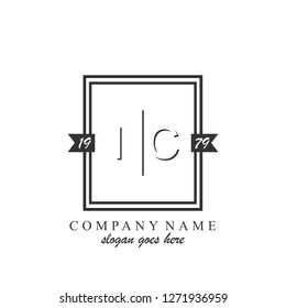 IC Initial logo template vector