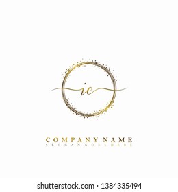 IC Initial luxury handwriting logo vector