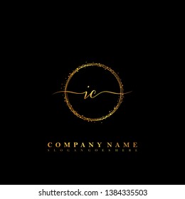 IC Initial luxury handwriting logo vector