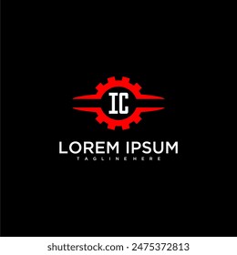 IC initial monogram for automotive logo design vector