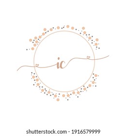 IC Initial monogram handwriting luxury illustration