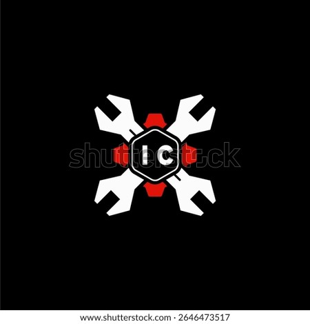 IC Initials Vektor Stok Otomotif Logo Design