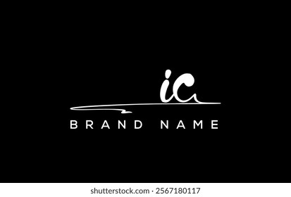 IC letter beauty handwriting vector logo. 