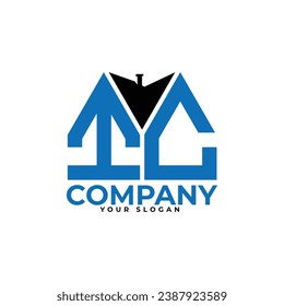 Letra IC diseño del logo del vector del sector inmobiliario creativo.