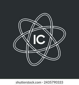 Diseño del logotipo de la letra IC sobre fondo blanco. Logotipo de IC. Concepto del icono del logotipo de Monogram de la letra de las iniciales creativas IC. Diseño de letra IC