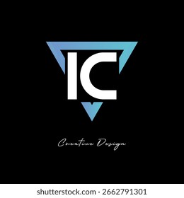 IC Letter Logo in Triangle -Modern Gradient Monogram for Branding and Identity Design