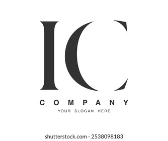 IC Logo Design. Anfangsbuchstabe i und c Serifenschriftart. Kreative klassische Firmenname Typografie. Trendy Logotype oder Identität. Vektorgrafik.