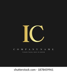 IC Minimal Luxury Initial Logo Vektor.