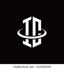 Logotipo IC monogramo en forma de hexágono y rodeado por un anillo