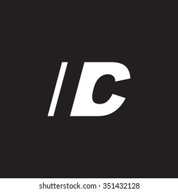 IC negative space letter logo black background