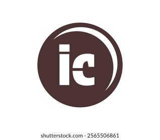 IC sport emblem or team logotype. Ball logo with a combination of Initial letter I and C for balls shop, sports company, training, club badge. Vector illustration.