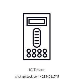 IC Tester icon. Outline style icon design isolated on white background