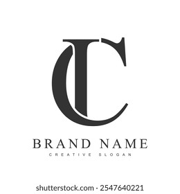 IC trendy logotype template. Initial letter i and c classic font style. Creative logo for company name or identity. Vector illustration.